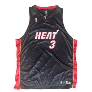 Vintage Miami Heat Dwayne Wade #3 Adidas Basketball Jersey Size 54 Stitched